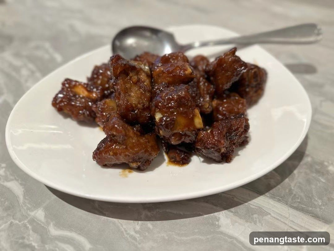 Sauced Ribs on a Plate