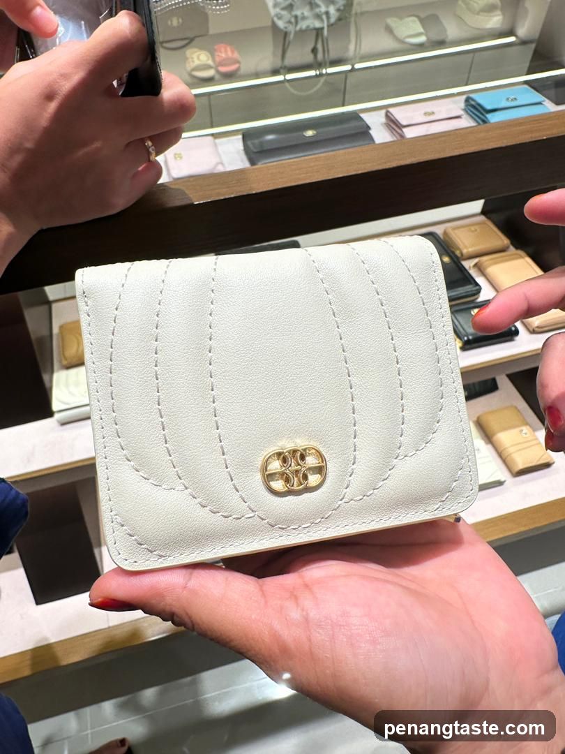 White Leather Wallet in Store