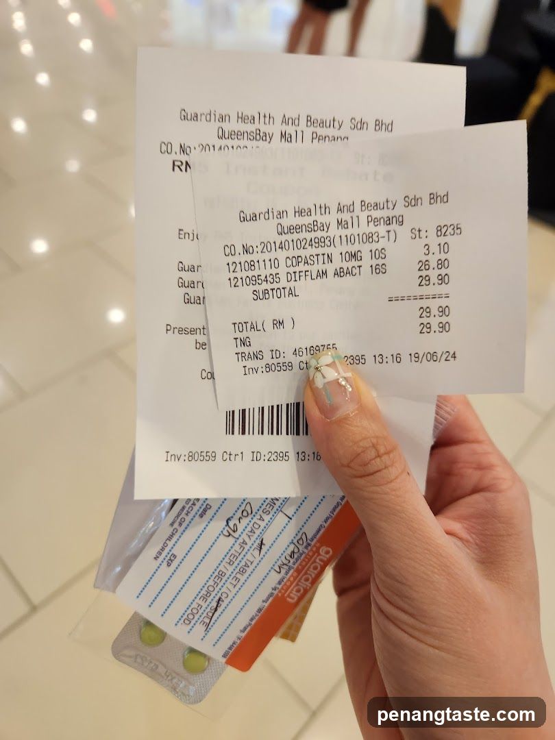 Pharmacy Receipt and Medication Packets