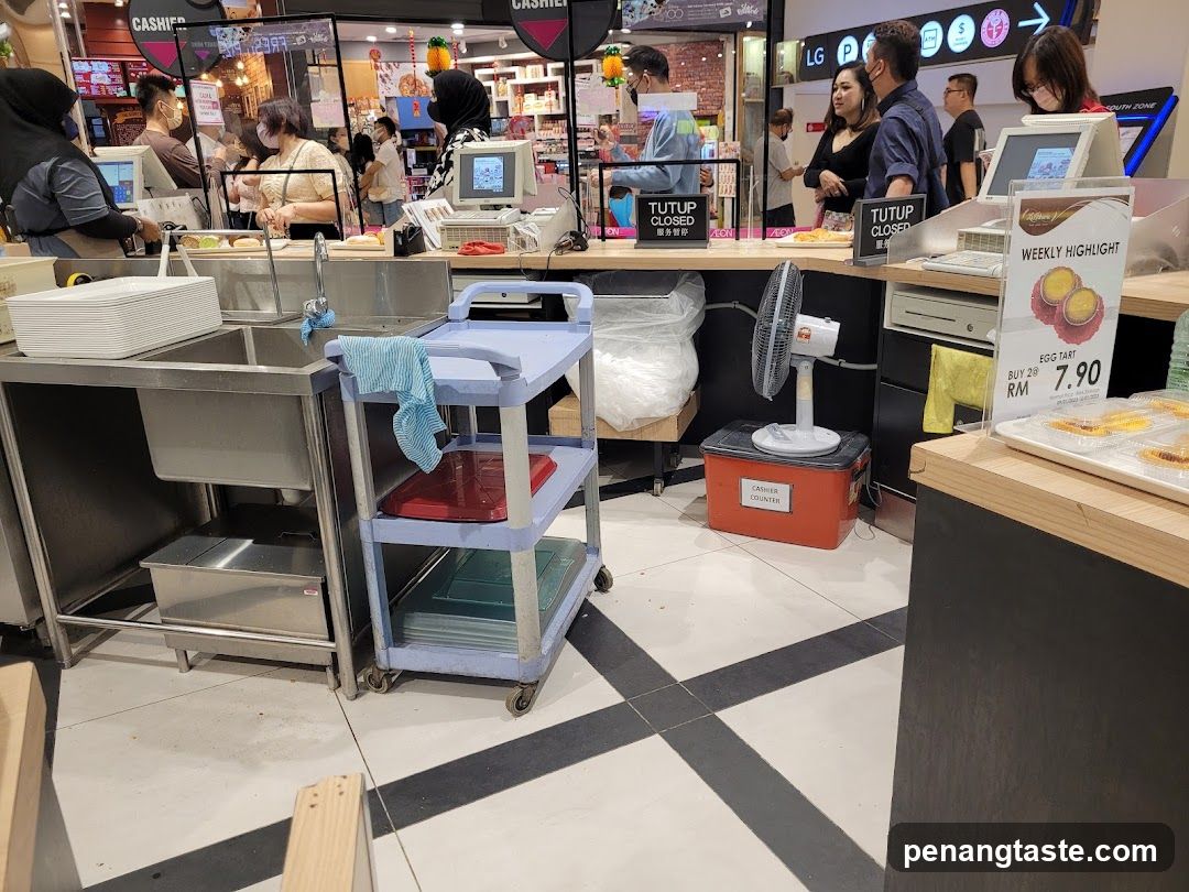 Food Court Interior with Cashier and Staff