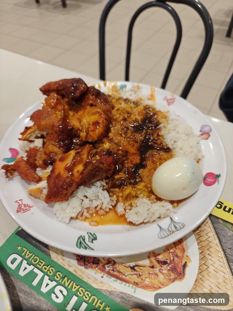Fried Chicken Rice Plate with Boiled Egg