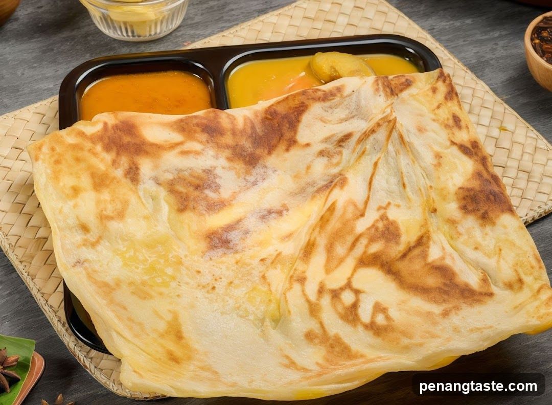 Roti Prata with Curry and Pickle