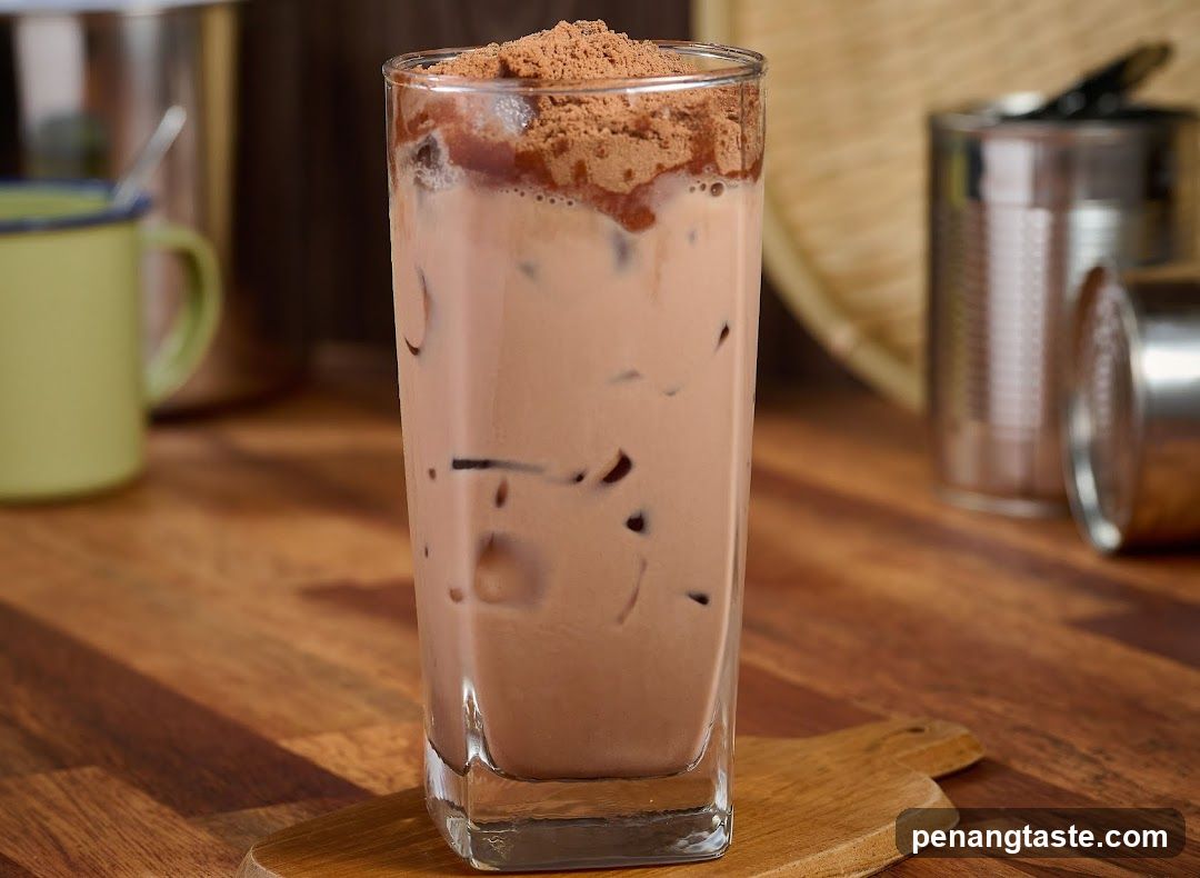 Iced Chocolate Drink with Cocoa Powder