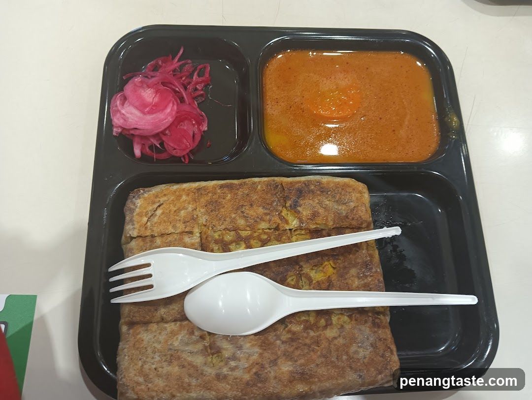 Food Tray with Fried Cake and Sauce