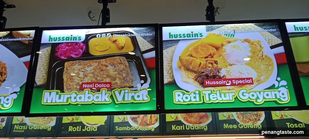 Hussain's Food Menu Display