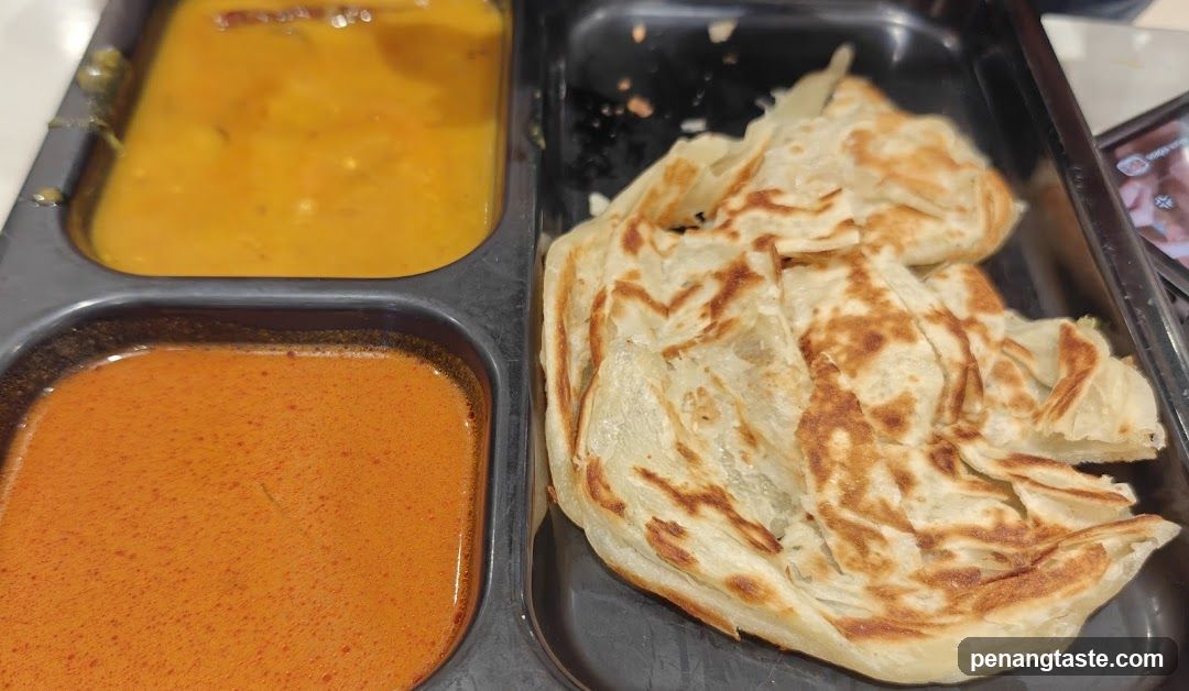 Food Tray with Curry and Roti