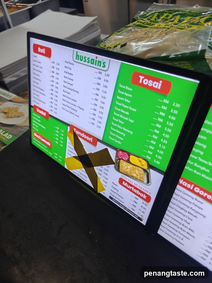 hussain's Menu Board