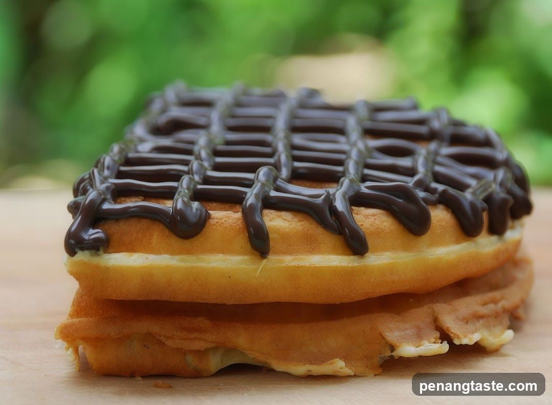 Chocolate Drizzled Waffle Sandwich
