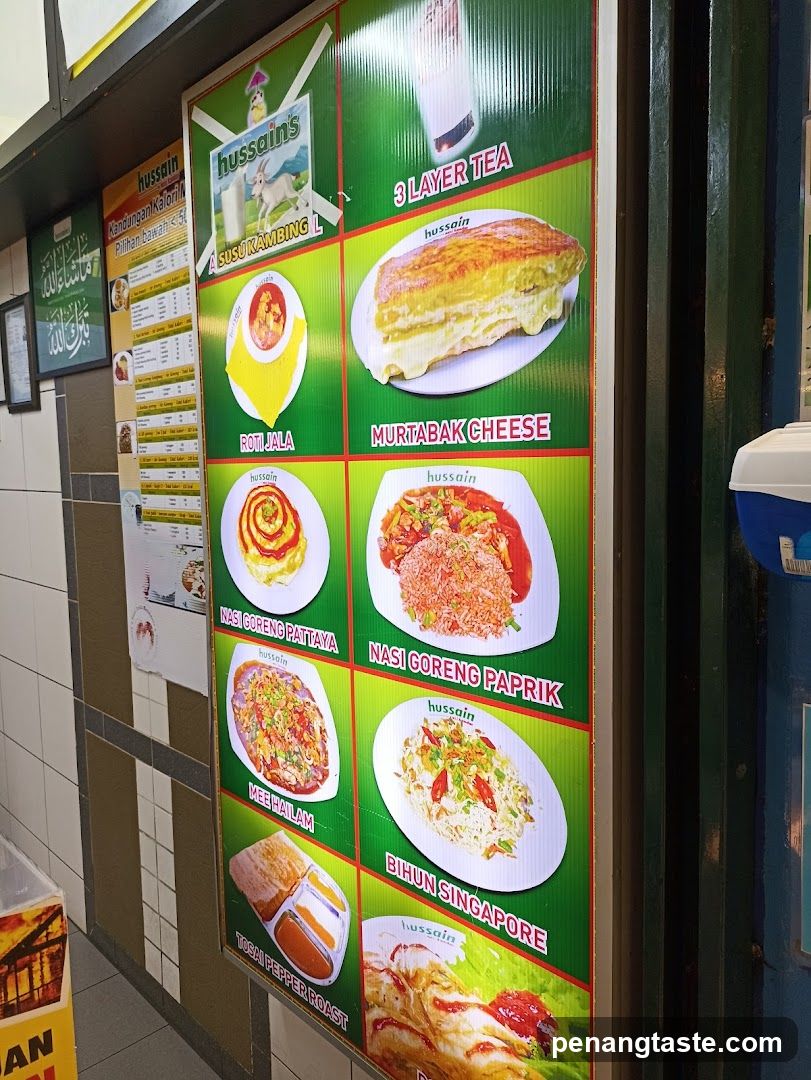 Hussain's Food Menu Board