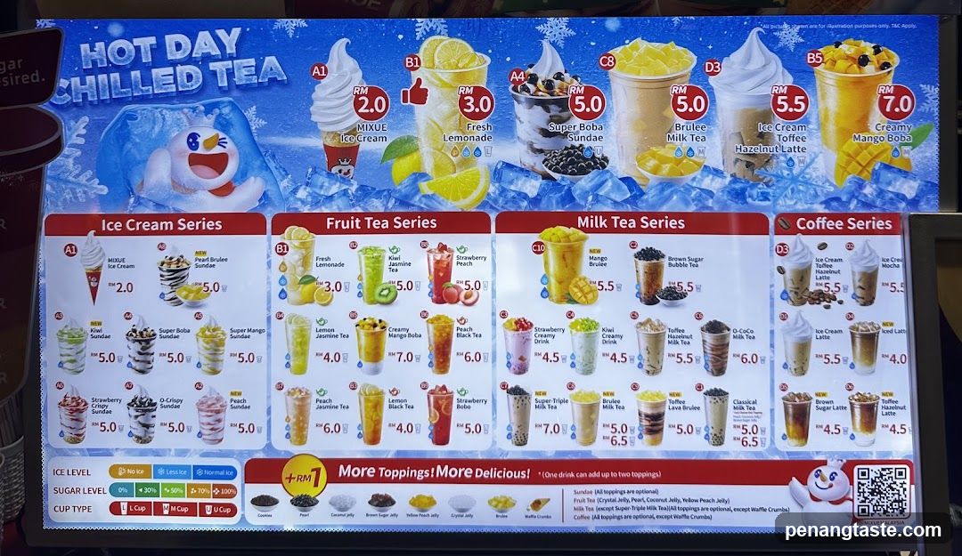 Hot Day Chilled Tea Menu Board