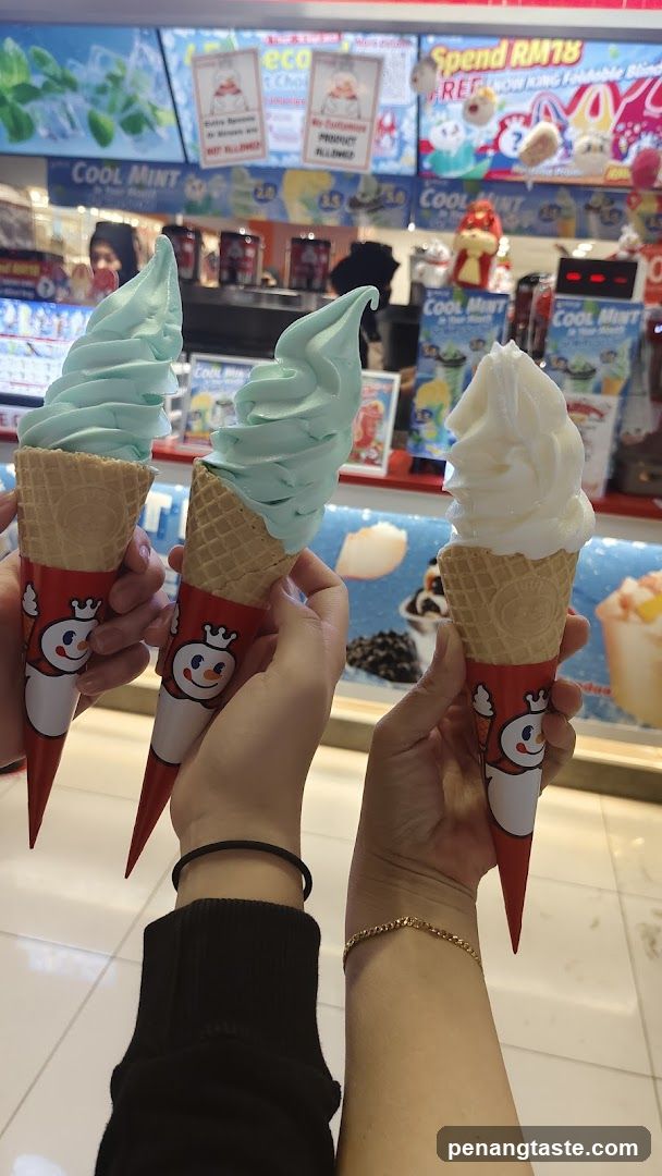 Three Soft Serve Ice Cream Cones