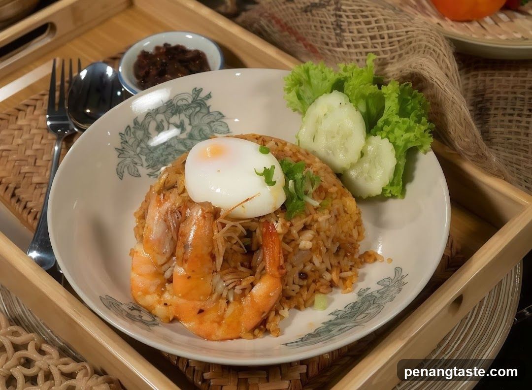 Shrimp Fried Rice with Egg and Cucumber