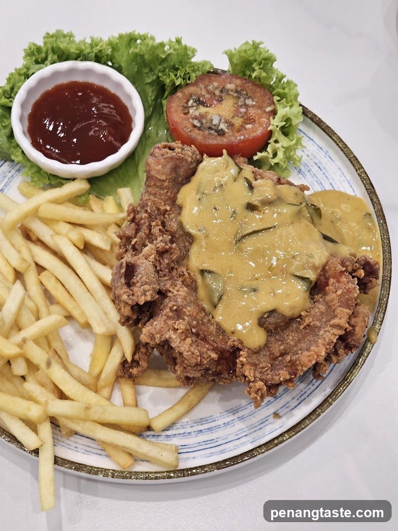 Fried Chicken with Sauce and Fries