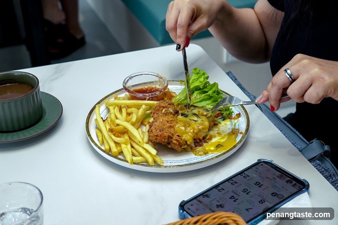 Dining Scene with Fried Chicken and Fries