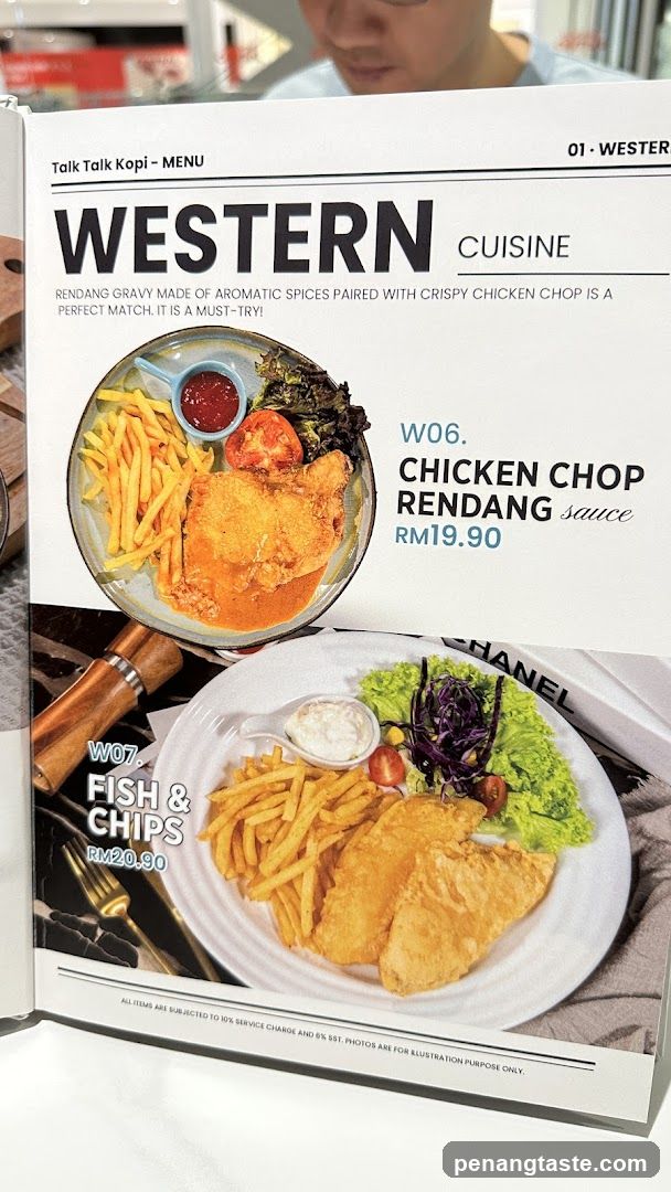 Talk Talk Kopi - Western Cuisine Menu