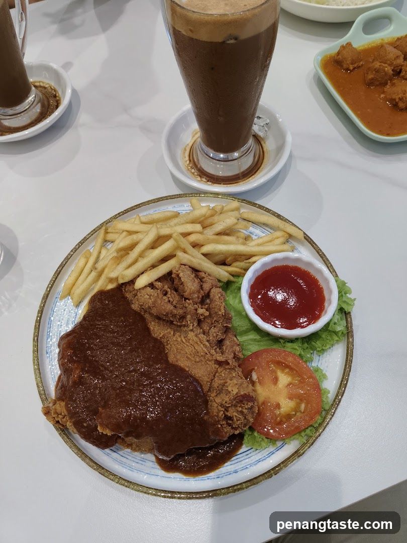Fried Chicken Meal with Fries and Iced Coffee
