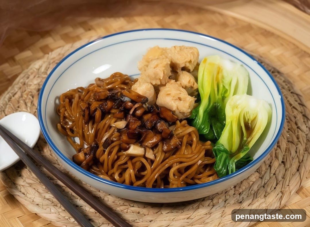 Bowl of Noodles with Tofu and Bok Choy