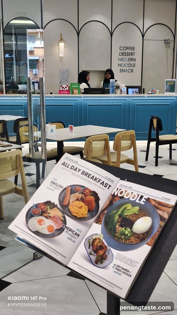Restaurant Interior with Menu Display