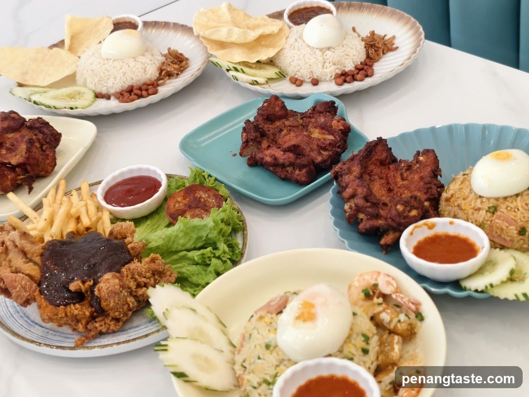 Nasi Lemak and Fried Chicken Platter Spread