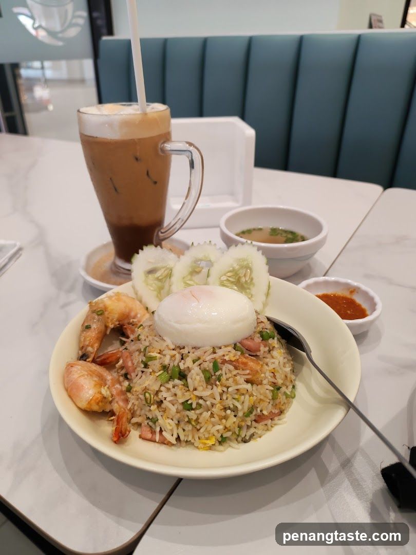 Fried Rice with Shrimp and Poached Egg