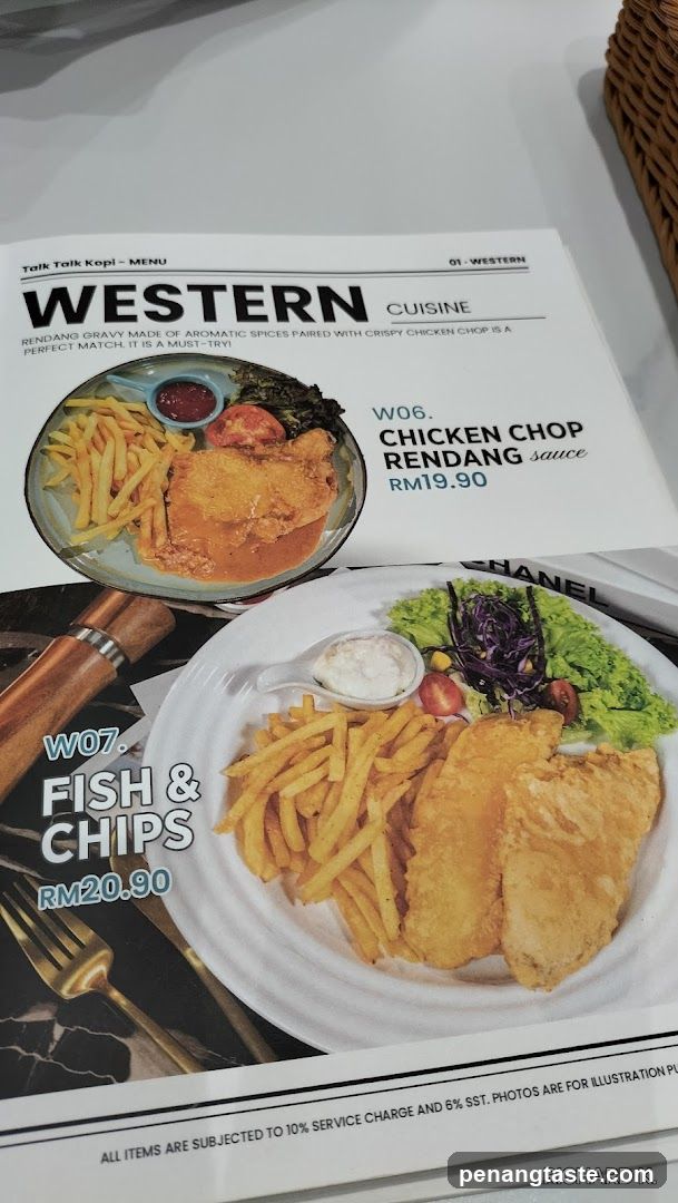 Western Cuisine Menu Page