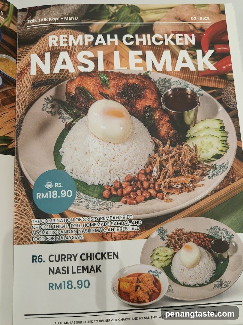Talk Talk Kopi Menu Page