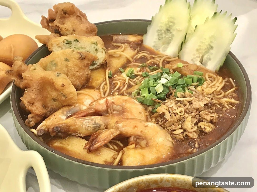 Noodle Bowl with Shrimp and Fried Items