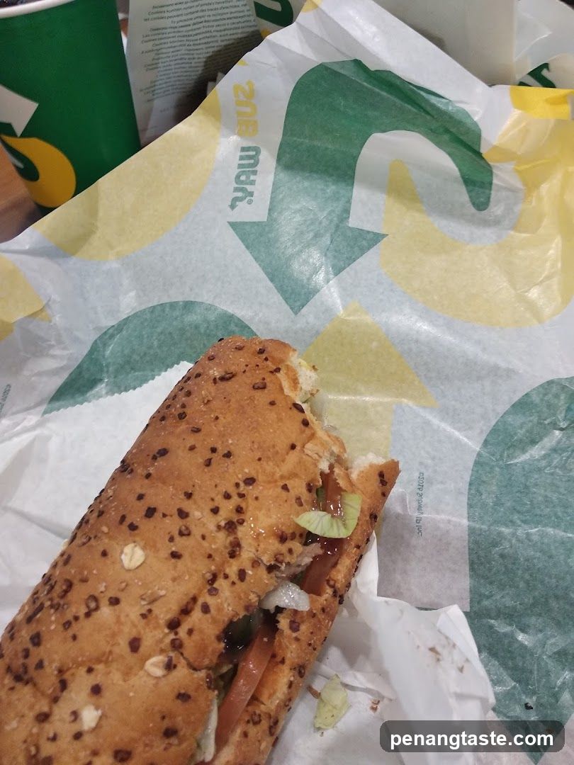 Subway Sandwich on Wrapping Paper