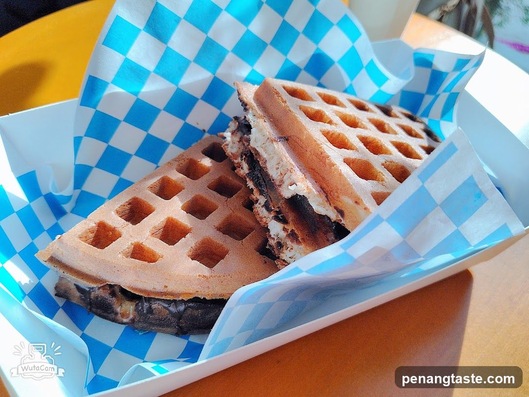 Waffle Sandwich in Checkered Paper