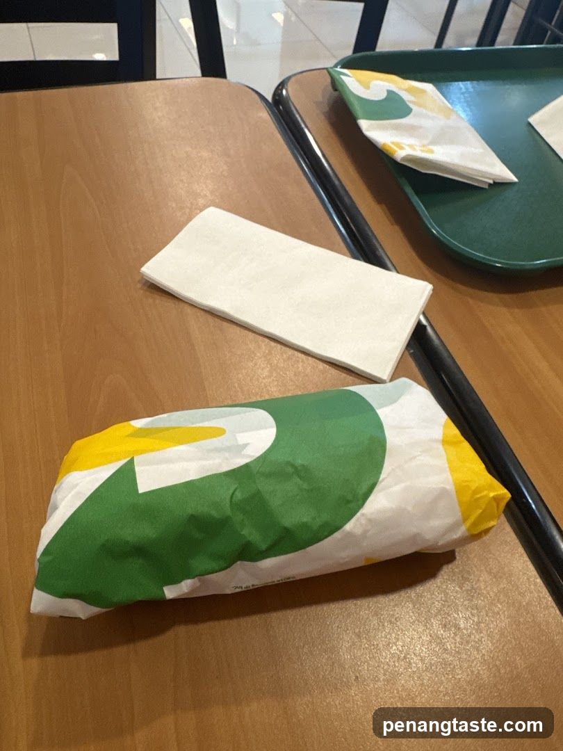 Subway Wrap on Table