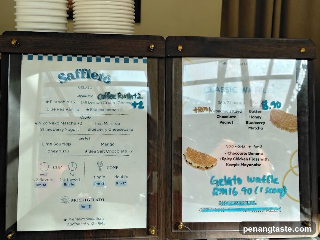 Saffero Menu Board