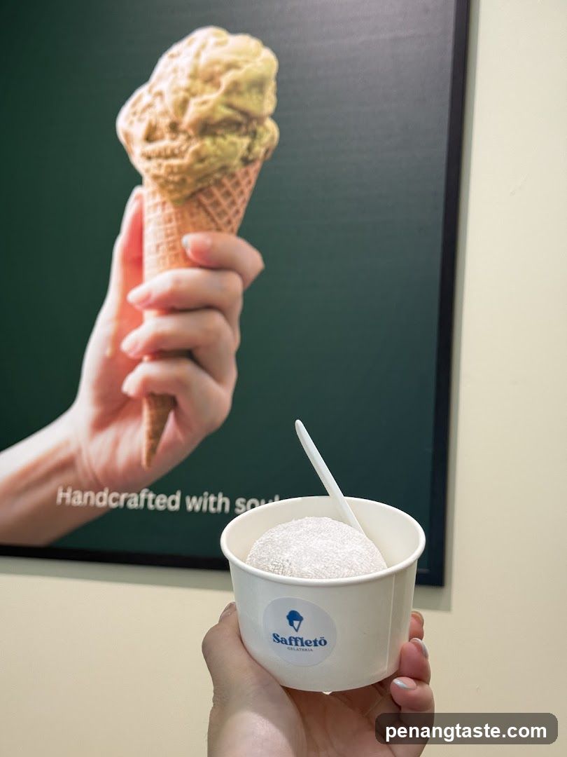 Saffolet Ice Cream Cup with Poster Background
