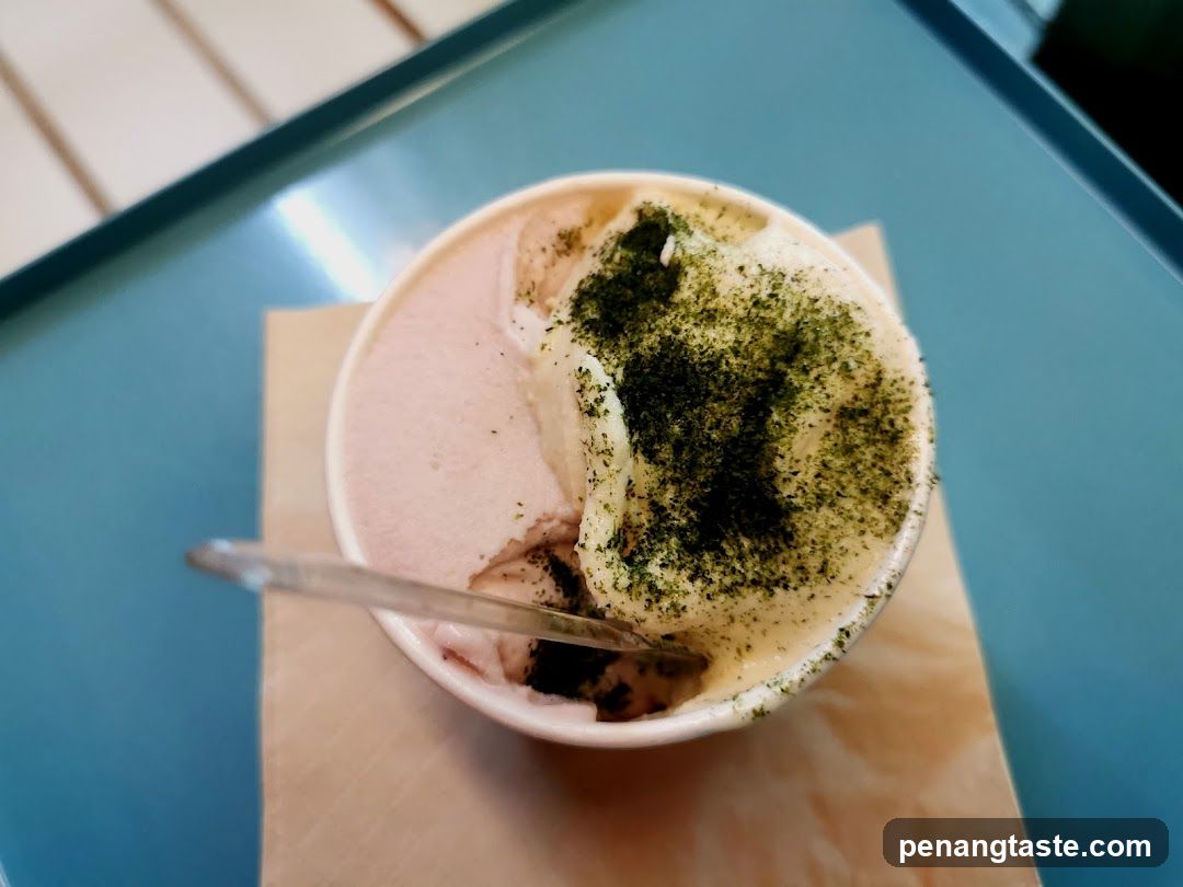Matcha and Pink Ice Cream Bowl