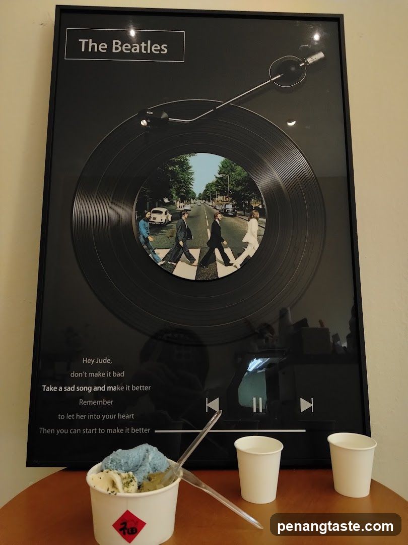 Beatles Vinyl Art with Ice Cream