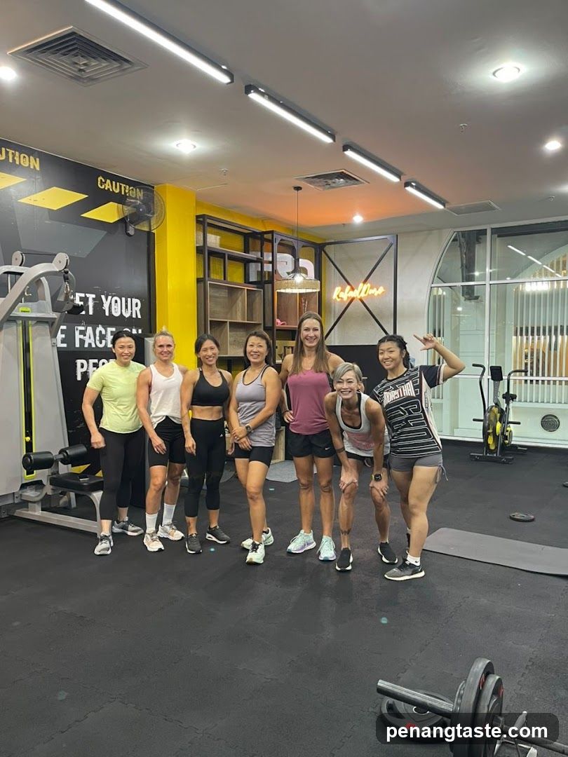 Group Photo in Gym Interior