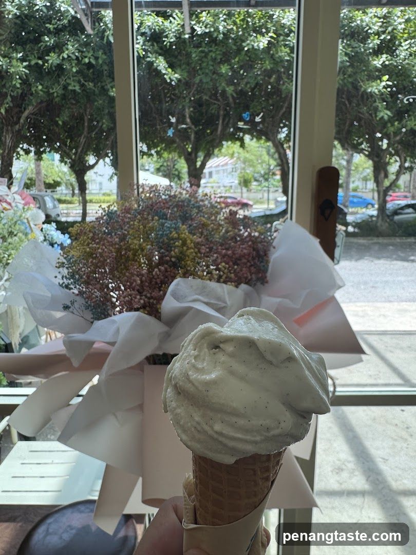Ice cream cone with flower bouquet