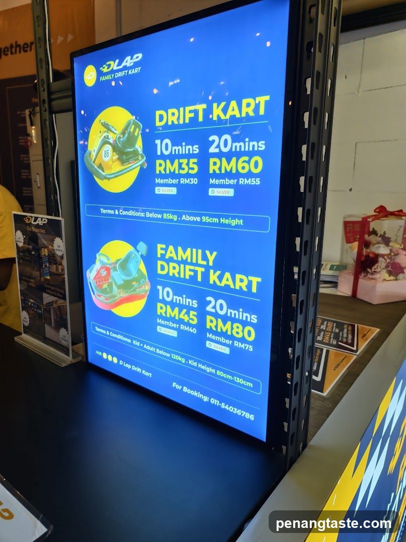 Drift Kart Pricing Sign