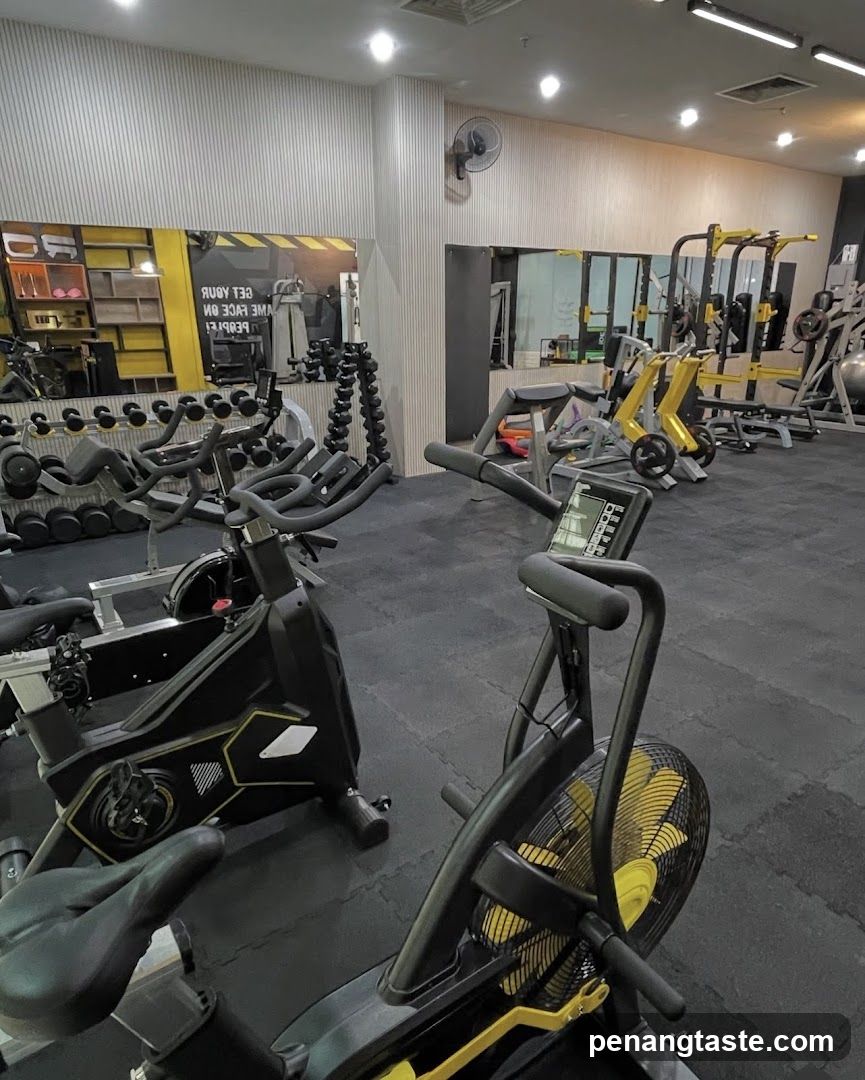 Gym Interior with Exercise Equipment