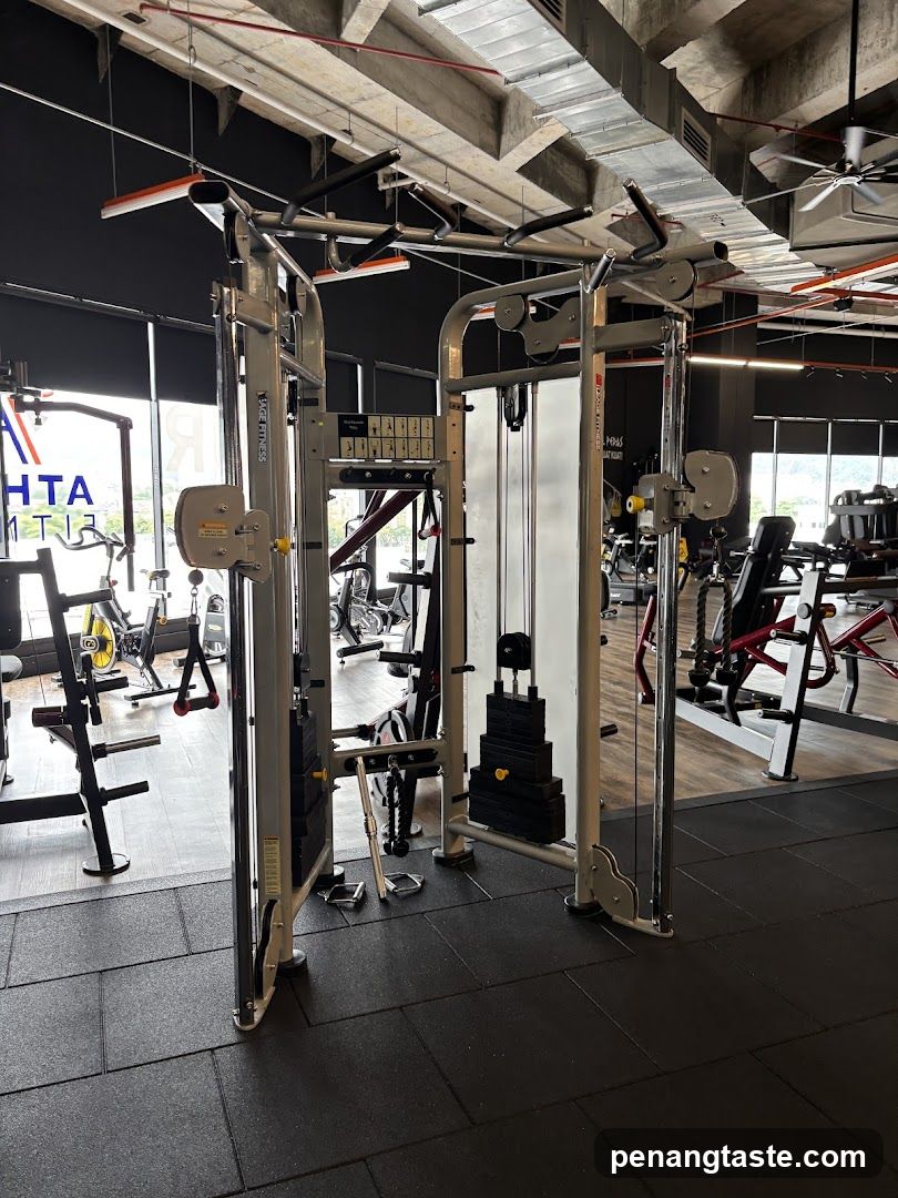 Gym Interior with Cable Machine