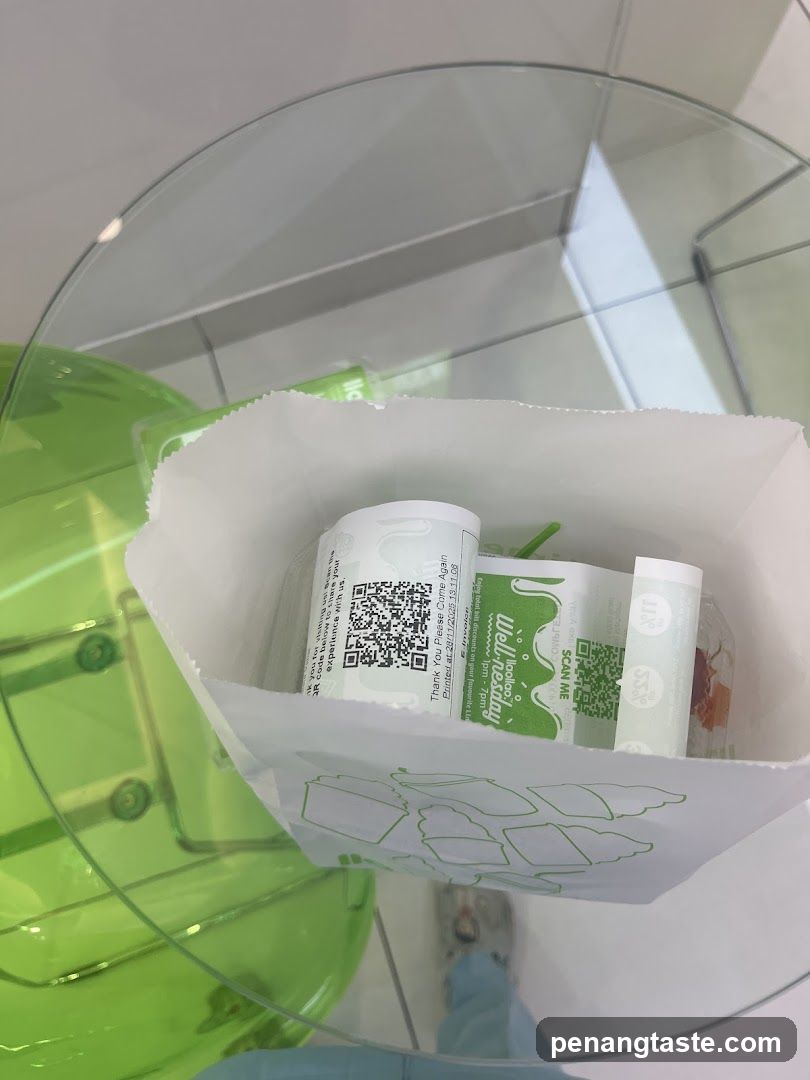 Takeout Bag on Glass Table