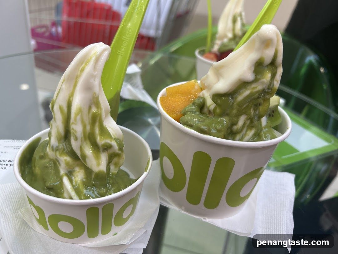 Matcha and Mango Soft Serve Cups