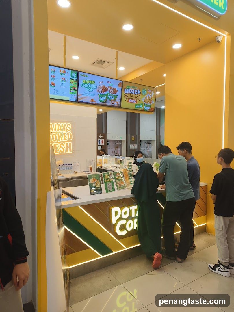 Food Counter with Customers Ordering
