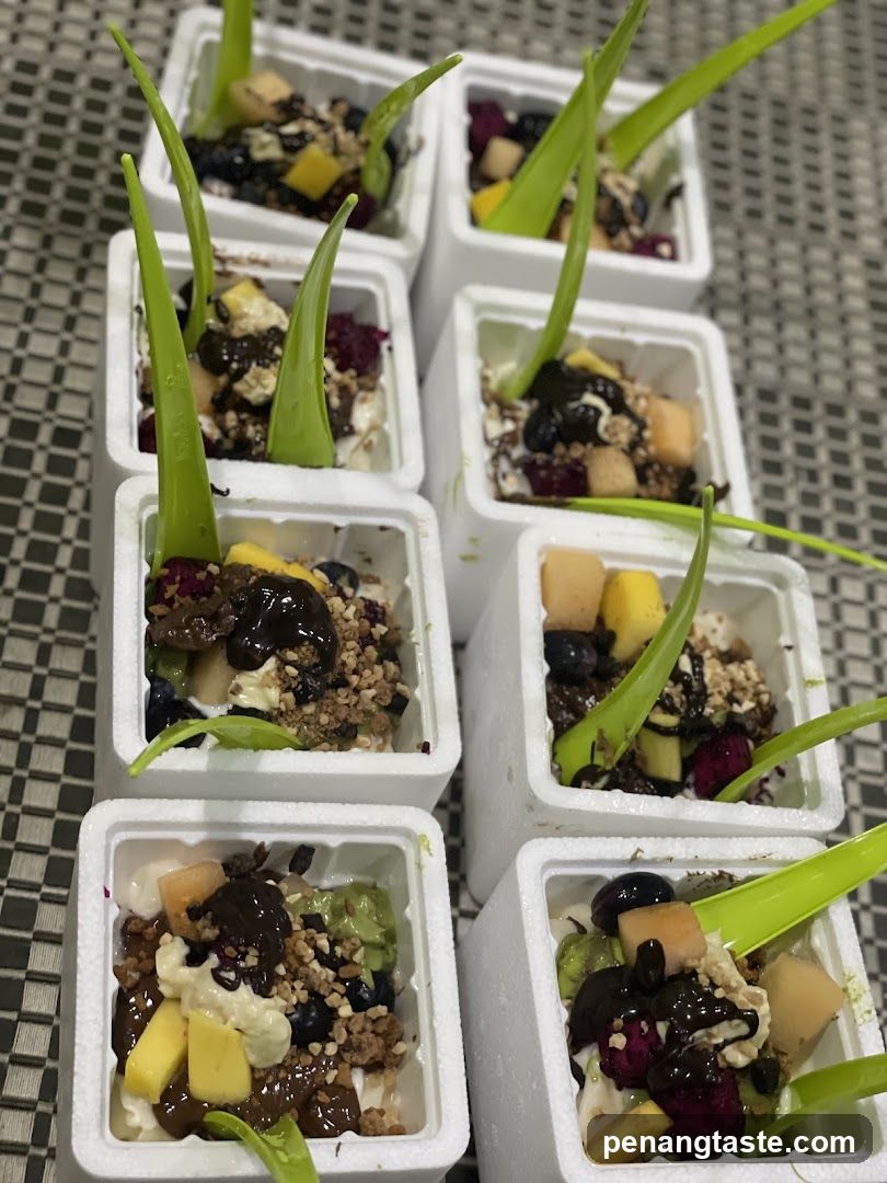 Fruit Yogurt Cups with Green Stems