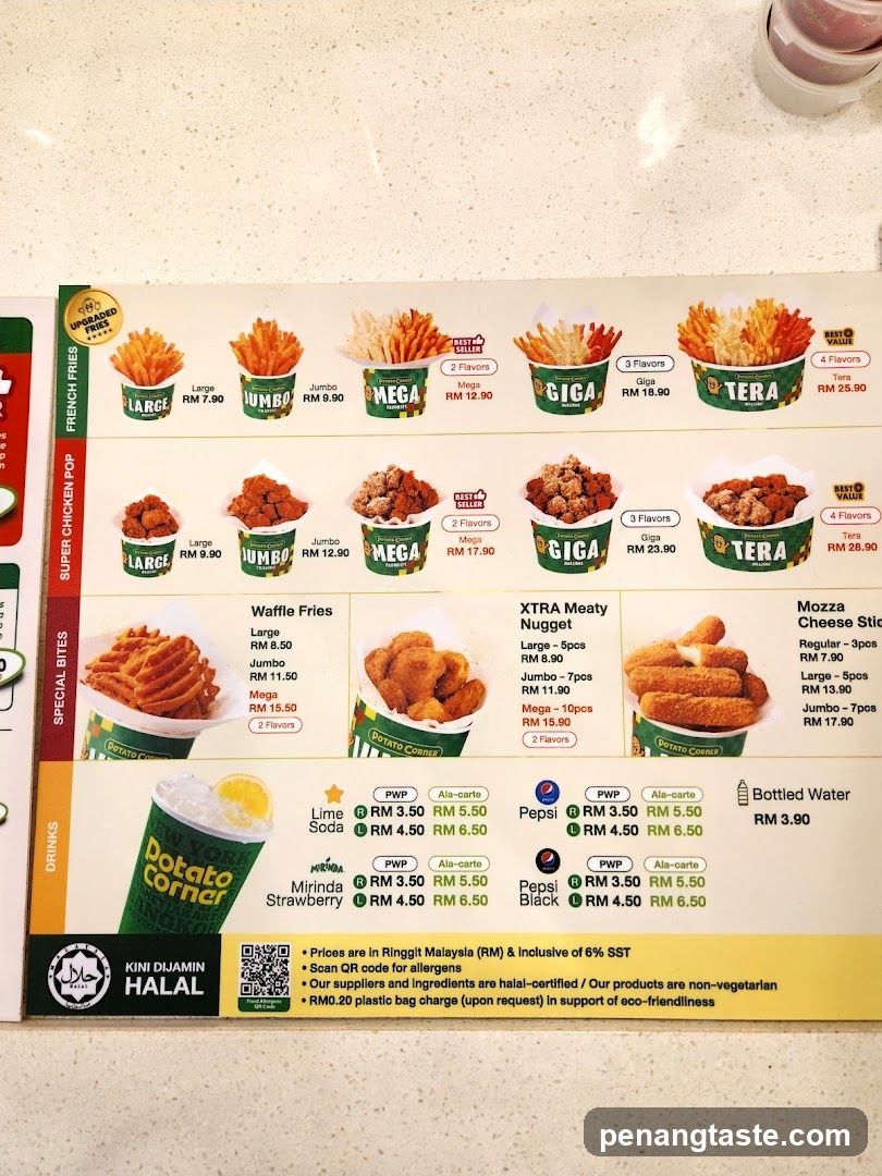 Potato Corner Menu