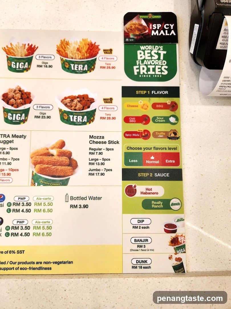 Fries Menu Board