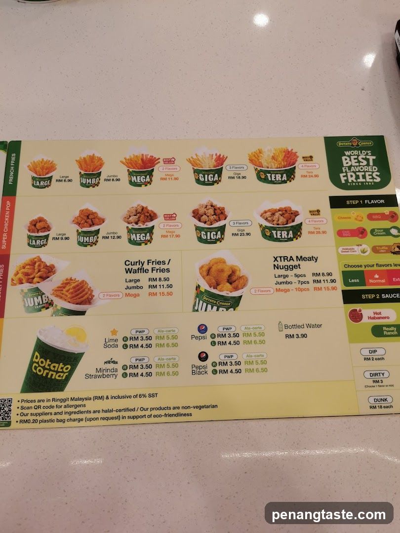 Potato Corner Menu