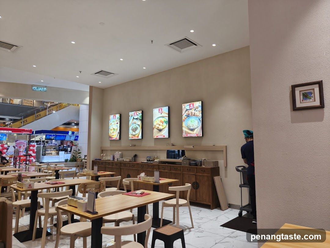 Restaurant Interior with Menu Displays