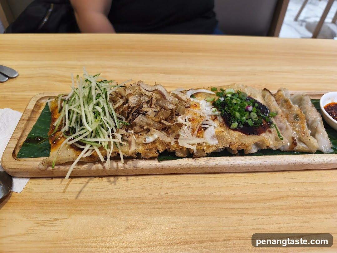 Grilled Dumpling Platter with Garnishes