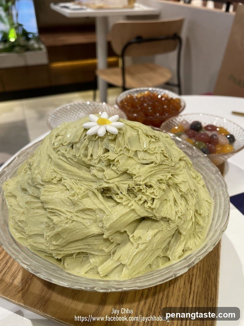 Matcha Ice Cream Dessert with Toppings
