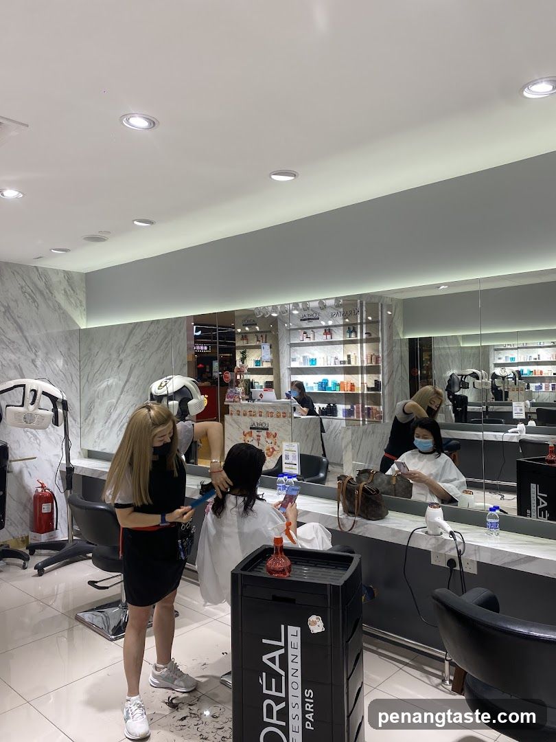 Salon Interior with Stylists and Clients